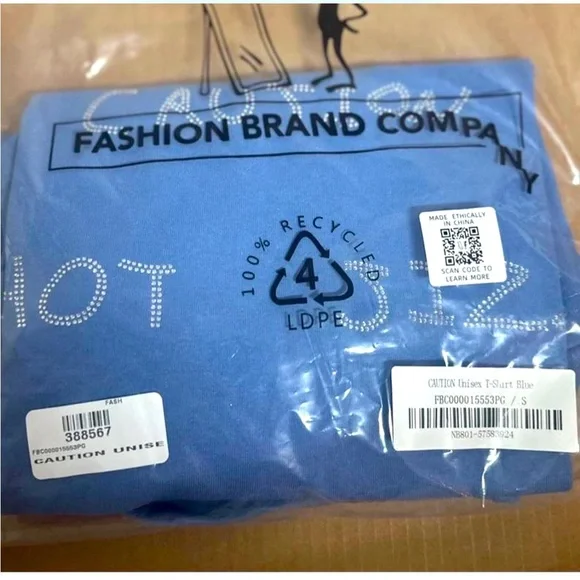 Fashion Brand Company “Caution Hot Jizz” Mock Neck Tee - Picture 7 of 8